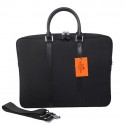 Hot Hermes Mens Briefcase Canvas & Leather H1656 Black Tl1715cT87