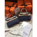 Imitation Hermes Kelly 19cm Shoulder Bags Epsom Leather KL19 Royal Blue Tl433RC38