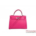 Knockoff Hermes Kelly 32cm Top Handle Bag Rosy Woven Leather Silver Tl1902yK94