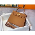 Knockoff High Quality Hermes Original Epsom Leather KEL2578 brown Tl352Lg12