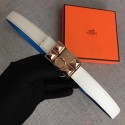 Quality Hermes Collier de Chien belt buckle & Reversible leather strap 24 mm H0521 white Tl3485Vu63