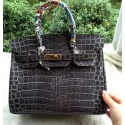 Replica Hermes Birkin 30CM Tote Bags Croco Leather H30CO Grey Tl1267YP94