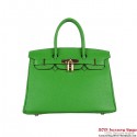 Replica Hermes Birkin 30CM Tote Bags Green Clemence Leather Gold Tl1891cK54