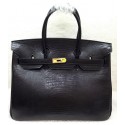 Replica Hermes Birkin 35CM Tote Bag Lizard Leather HB35GL Black Tl1167XB19