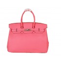 Replica Hermes Birkin 35CM Tote Bag Pink Original Grainy Leather H35 Silver Tl1681sA83