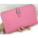 Replica Hermes Dogon Combined Wallet Litchi Leather A508 Pink Tl2105DY71