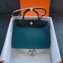 Replica Hermes Herbag 31CM Original Canvas Leather & Calfskin 45987 sky Blue&black Tl165CQ60