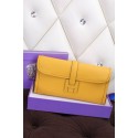 Replica Hermes Jige Clutch Bag Calfskin Leather H258 Lemon Tl1489iF91