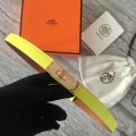Replica Hermes original epsom leather Kelly belt H069853 yellow Tl3546Kg43