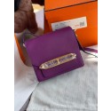 Replica Hermes Roulis 19cm Evercolor 9D H9003 purple&Gold Tl133ui32