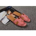 Replica Hermes Slipper Croco Leather HO0451 Pink Tl3418ui32