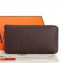 Replica Hermes Zipper Wallet Original Saffiano Leather A309 Brown Tl2242nB47