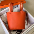 Best Quality Hermes Picotin Lock PM Taurillon Epsom Leather Orange 9809 Silver Tl679xb51