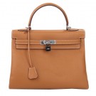 First-class Quality Hermes Kelly 32cm Shoulder Bag Wheat Original Leather K32 Silver Tl1648Sf41