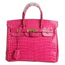 Hermes Birkin 30CM Tote Bags Peach Croco Leather Gold Tl1624Yv36