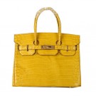 Hermes Birkin 30CM Tote Bags Yellow Iridescent Croco Leather Gold Tl1621dE28