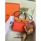 Hermes mini Herbag Original Canvas Leather & Calfskin 45987 orange&brown Tl445Zr53