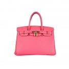 Imitation Hermes Birkin 30CM Tote Bags Pink Clemence Leather Gold Tl1640Za30