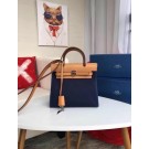 Luxury Hermes mini Herbag Original Canvas Leather & Calfskin 45987 Royal&brown Tl444Lv15