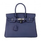 Replica Hermes Birkin 30CM Tote Bag RoyalBlue Original Leather H30 Silver Tl1664Yn66
