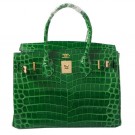 Replica Hermes Birkin 30CM Tote Bags Green Iridescent Croco Leather Gold Tl1625CQ60