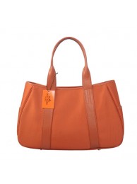AAA 1:1 Hermes Tote Bag Canvas & Leather H1035 Orange Tl1712vi59