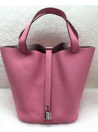 AAA Hermes Picotin Lock 22cm Bags Litchi Leather HPL1048 Pink Tl1209zK34