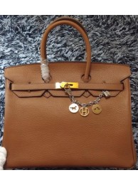 AAA Replica Hermes Birkin 35CM Tote Bag Litchi Leather HB35GL Wheat Tl1188VB75