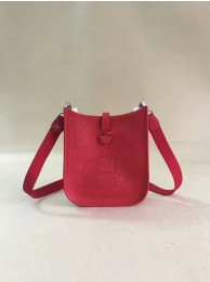 AAA Replica Hermes Evelyne original togo leather mini Shoulder Bag H15698 red Tl458VB75