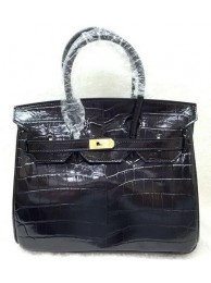 AAAAA Hermes Birkin 25CM Tote Bag Croco Leather H25TCO Black Tl1137Qa67