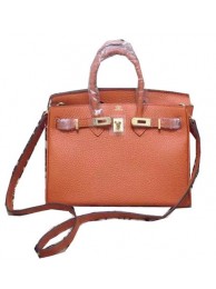 AAAAA Imitation Hermes Birkin 25CM Tote Bag Original Leather H25 Orange Tl1326oT91