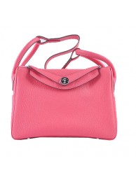 AAAAA Imitation Hermes Lindy 30CM Grainy Leather Shoulder Bag H6207 Rose Tl1557Sy67