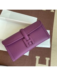 AAAAA Imitation Hermes Original Espom Leather Clutch 37088 purple Tl231oT91