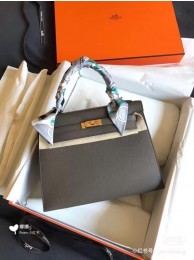 Best 1:1 Hermes Original Epsom Leather KEL2578 dark grey Tl360OR71