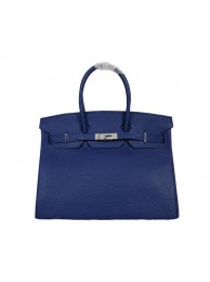 Best Hermes Birkin 35CM Tote Bag RoyalBlue Clemence Leather H35 Silver Tl1777kr25