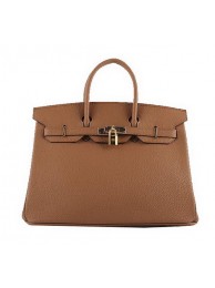 Best Quality Imitation Hermes Birkin 35CM Tote Bags Wheat Grainy Leather H-35 Gold Tl1418dK58