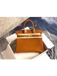 Cheap Copy Hermes Birkin Bag Original Leather crocodile HBK35 brown Tl495Eq45