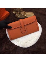 Cheap Copy Hermes Togo Leather Clutch H88017 Orange Tl860Eq45