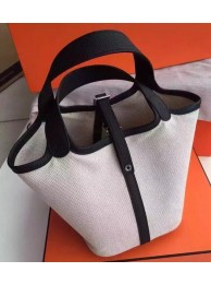 Cheap Fake Hermes Picotin Lock 18cm Bag Canvas HPL8618T Black Tl1015BC48
