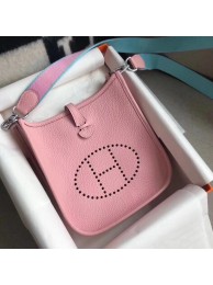 Cheap Hermes Evelyne original togo leather mini Shoulder Bag H15698 pink Tl731ZZ98