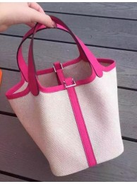 Copy 1:1 Hermes Picotin Lock 18cm Bag Canvas HPL8618T Rose Tl1008xD64