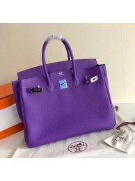 Copy Hermes Birkin Bag Original Leather 35CM 17825 purple Tl502Zn71