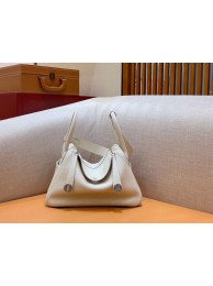 Designer Hermes Lindy Original Togo Leather Bag OLD30 light grey Tl400vs94