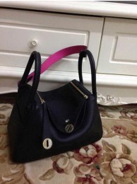 Fake Best Hermes Lindy 30CM Black Leather Shoulder Bag HLD30 Gold Tl1257Nk59