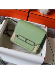 Fake Cheap Hermes Roulis 19cm Evercolor 9D H9003 light green&Silver Tl140Kt89