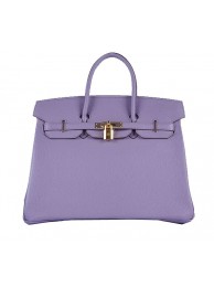 Fake Hermes Birkin 35CM Tote Bag Lavender Grainy Leather Gold Tl1589Lh27