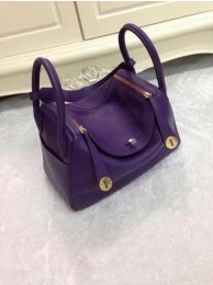 Fake Hermes Lindy 30CM Purple Leather Shoulder Bag HLD30 Gold Tl1236QF99