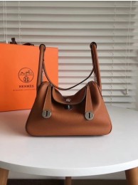 Fake Hermes Lindy Original Togo Leather Bag 5086 Brown Tl792lF58