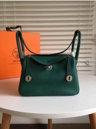Fake Hermes Lindy Original Togo Leather Bag 5086 Green Tl794GR32