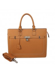 Fake Hermes Mens Kelly Briefcase Calf Leather H5229 Camel Tl1773bz90